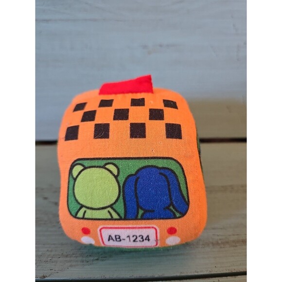 Melissa And Doug Pull Back Taxi Soft Orange Plush Baby Toy, Toddler Vehicle Dog - Picture 3 of 7